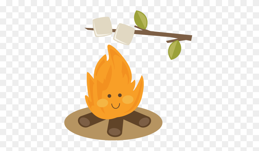 432x432 Cute Cartoon Bonfire Roasting Marshmallow - Clipart Marshmallow