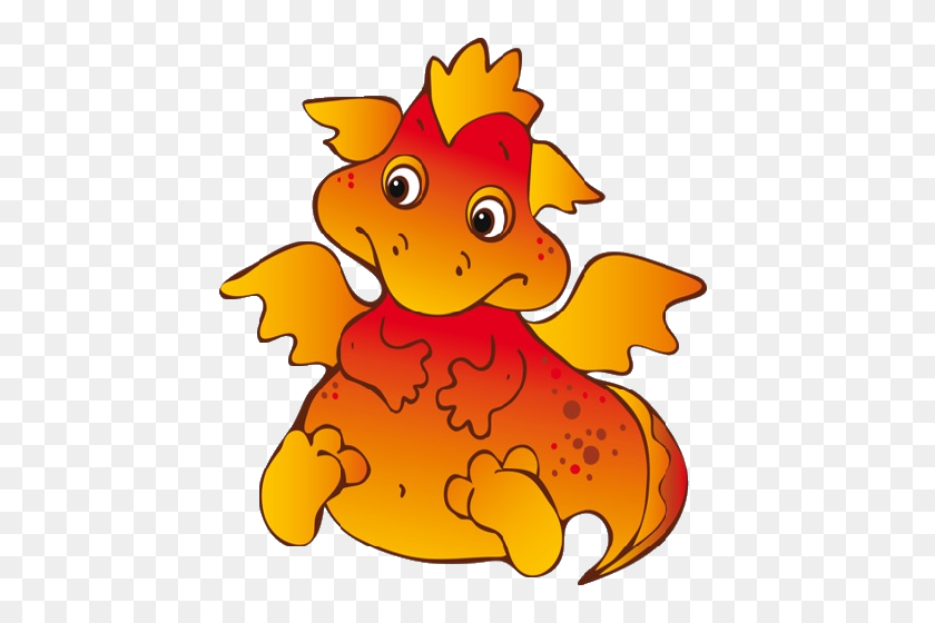 500x500 Cute Cartoon Dragons With Flames Clip Art Images Are - Disk Clipart