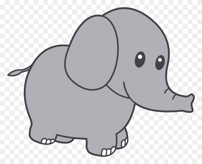6062x4830 Cute Cartoon Elephant - Skeletal System Clipart
