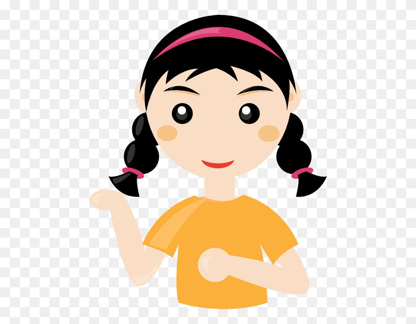 480x594 Cute Cartoon Girl Clipart Png - Girl Clipart Transparent