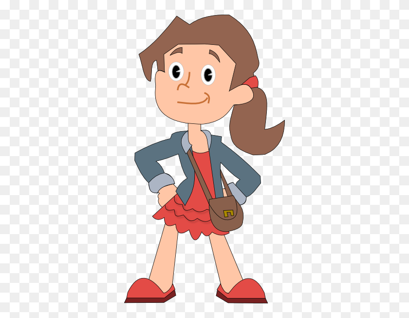 330x592 Cute Cartoon Girl Transparent Background Mart Png - Girl Clipart Transparent