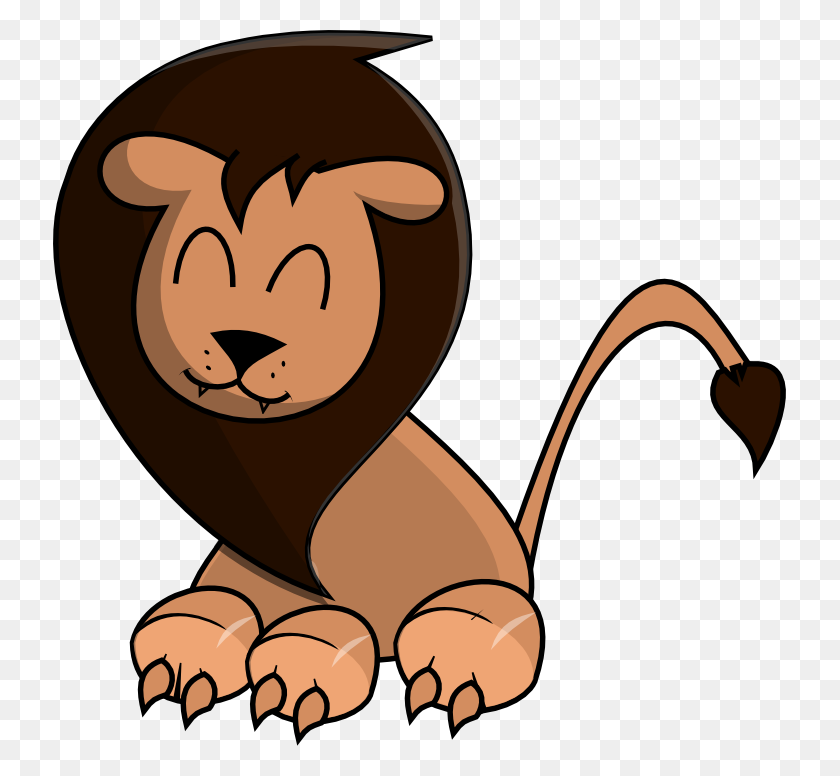 733x716 Cute Cartoon Lions Group With Items - Ridicule Clipart