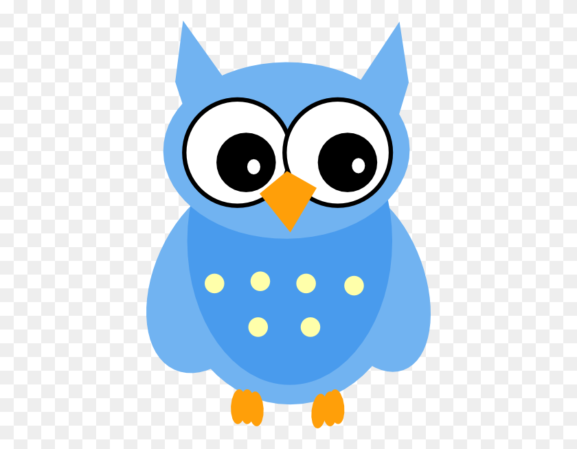 414x594 Cute Cartoon Owls Blue Owl Clip Art - Yeti Clipart