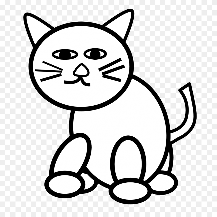 999x999 Cute Cat Face Clip Art Hd Kitten Face Clipart Black And White - Quail Clipart Black And White