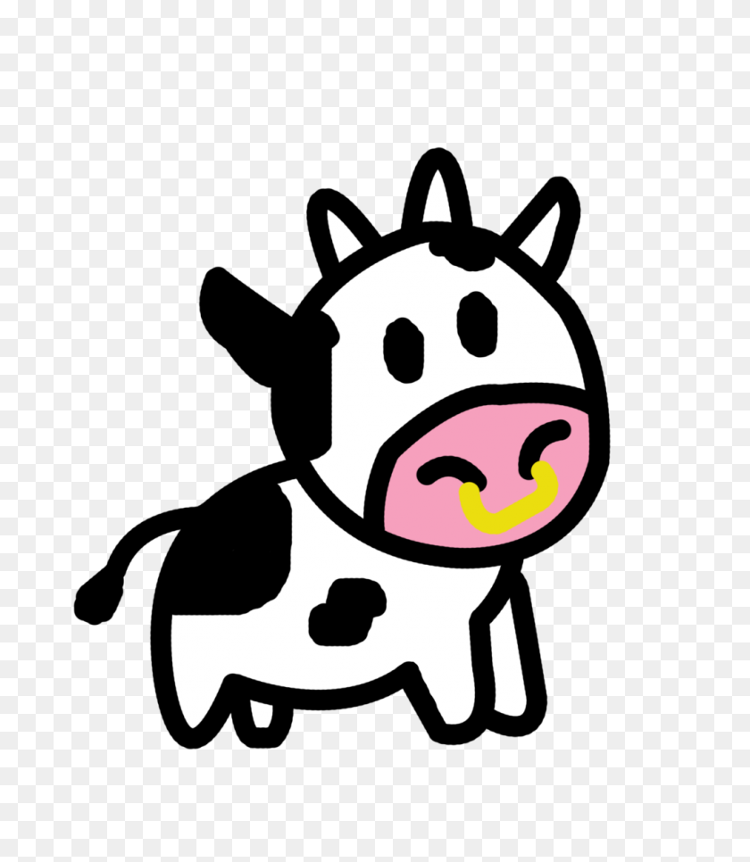 1024x1190 Cute Chibi Cow Drawing Trendnet - Slushie Clipart
