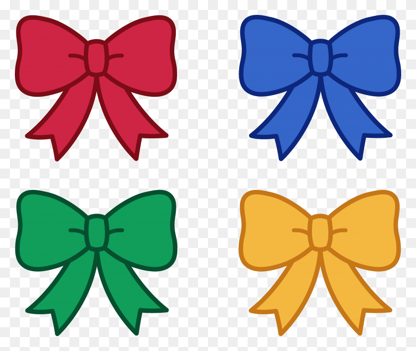 5345x4445 Cute Christmas Bows Clipart - Red Hair Clipart