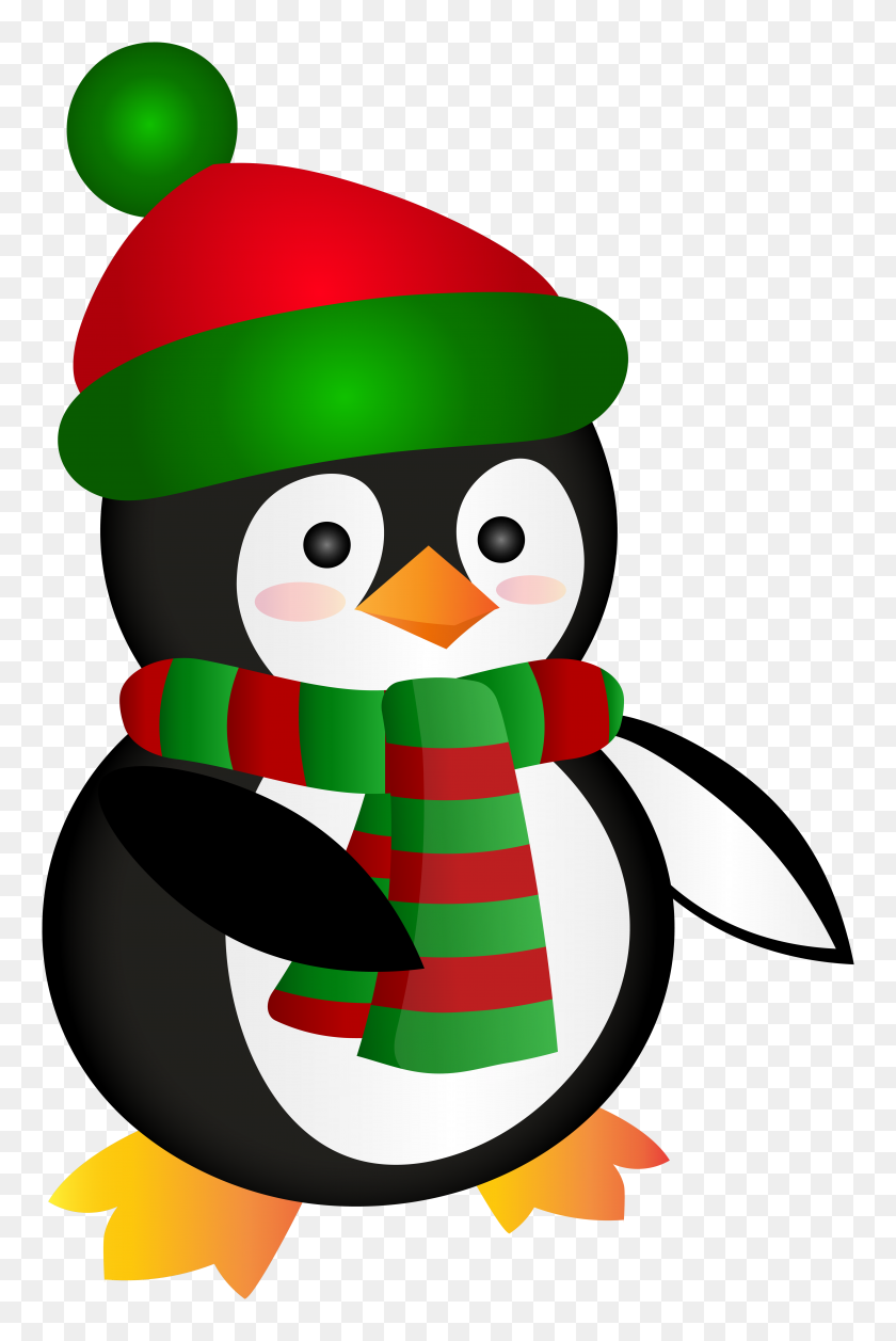 5210x8000 Милый Рождественский Пингвин Клипарт - Пингвин Клипарт Бесплатно