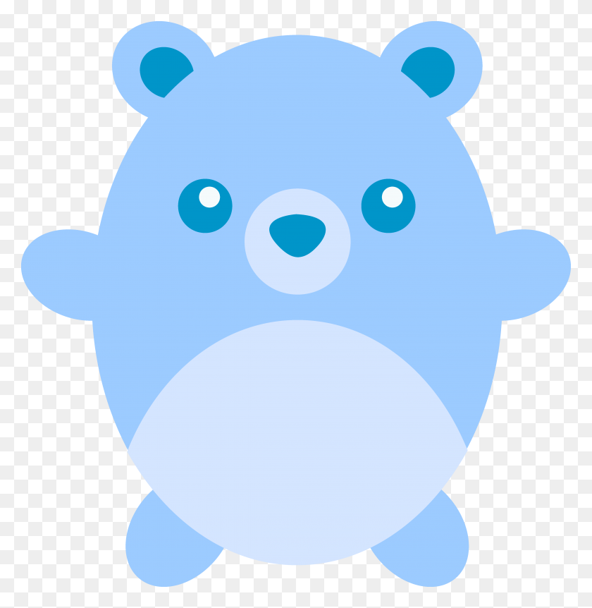 4663x4800 Милый Пухлый Синий Плюшевый Мишка - Толстый Мальчик Клипарт