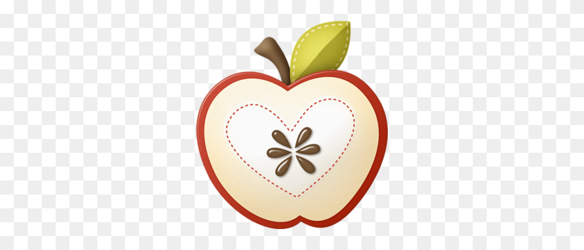 276x300 Cute Clipart Apple, Apple Clip - Apple With Heart Clipart
