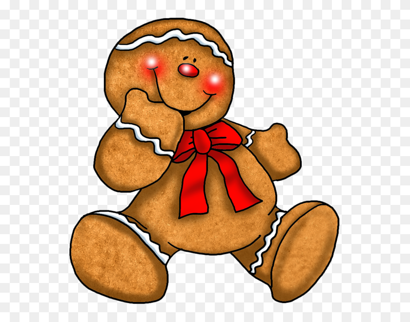 569x600 Cute Clip Art For Transparent Christmas Gingerbread Ornament - Gingerbread Man Clipart