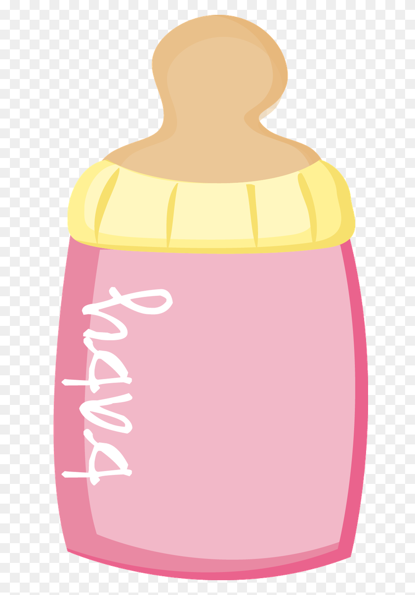 650x1145 Милый Клипарт Детская Розовая Бутылочка Для Приглашения В Душ Минус - Розовая Детская Бутылочка Клипарт