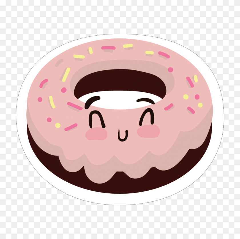 1000x1000 Cute Clipart Donut - Donut PNG