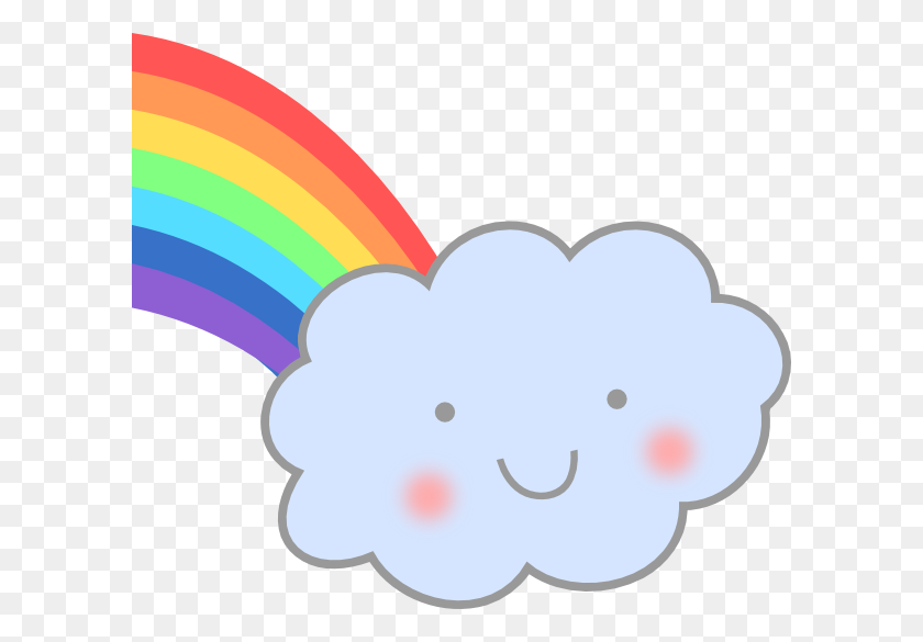 600x525 Cute Cloud With Rainbow Clip Art - Rna Clipart