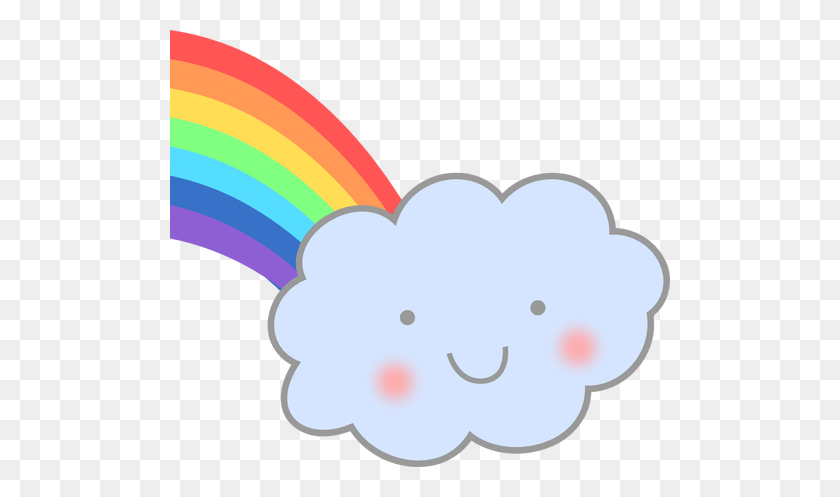 500x437 Cute Cloud With Rainbow Vector Image - Rainbow With Clouds Clipart