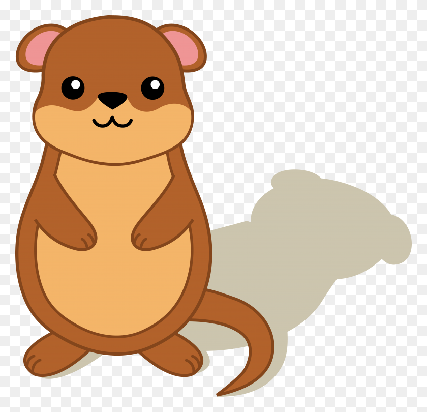 6146x5917 Cute Colorable Groundhog - Puppet Show Clipart
