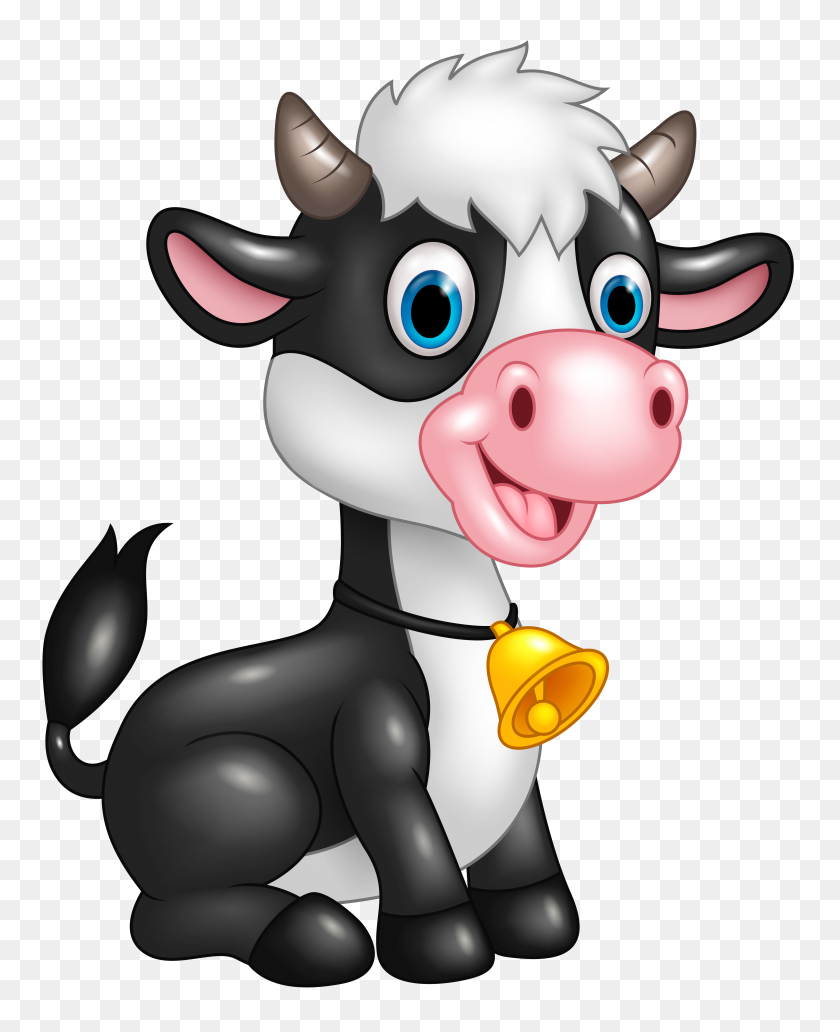 4099x5108 Cute Cow Cartoon Png Clipart - Golden Calf Clipart