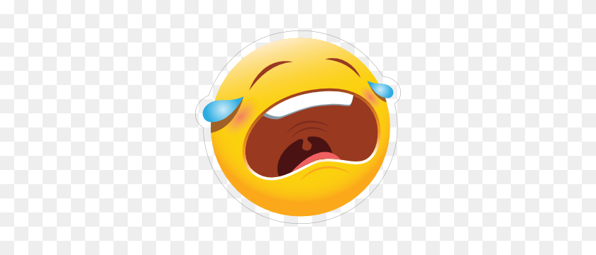 300x300 Cute Crying Emoji Sticker - Crying Emoji PNG