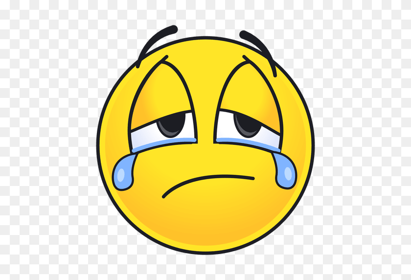 512x512 Cute Crying Emoticon - Crying Face PNG