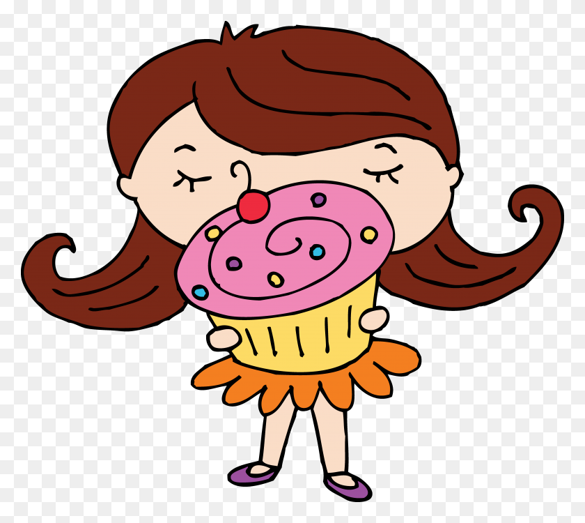 6329x5603 Cute Cupcake Girl Clip Art - Cute Cupcake Clipart