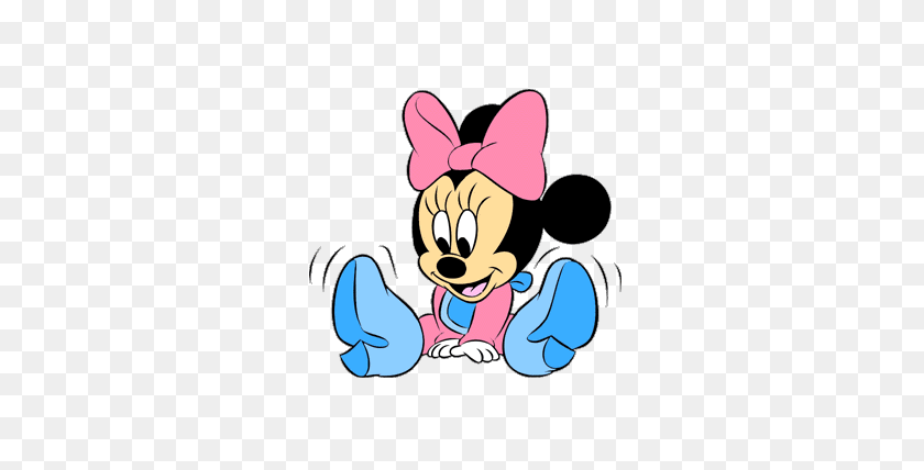 376x368 Cute Disney Baby Minnie Mouse Clipart Personajes De Fondo De Pantalla - Baby Minnie Mouse Clipart