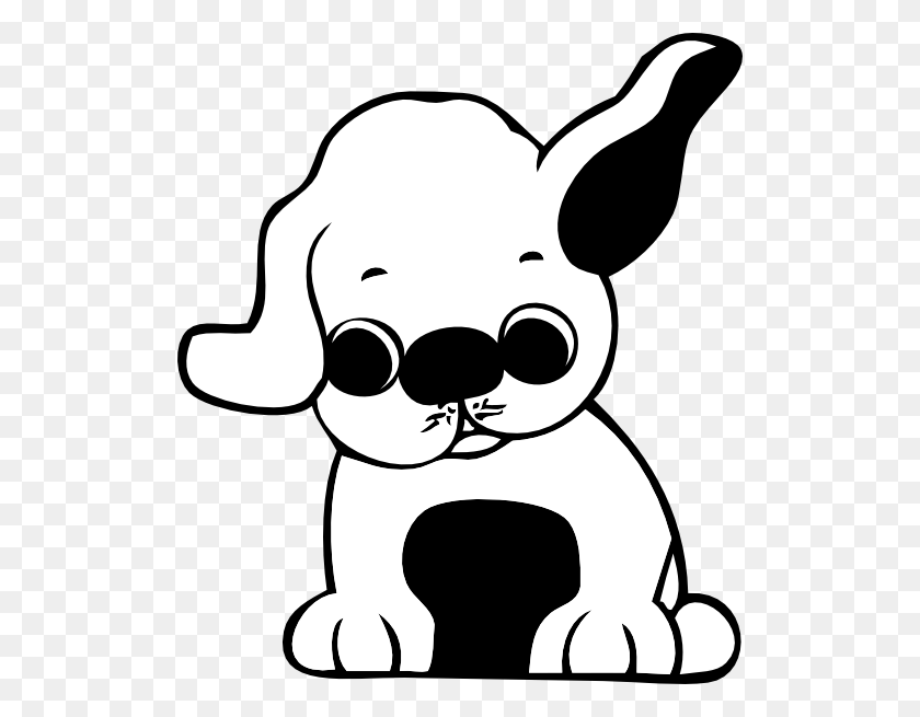 516x595 Милая Собака Картинки Черный И Белый - Собака Спит Клипарт