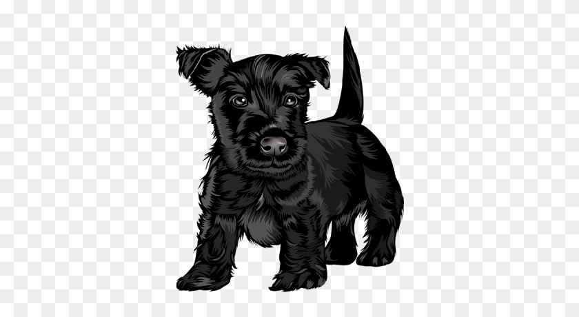 400x400 Коллекция Милых Собак С Черным Фоном - Симпатичные Собаки Клипарт Черно-Белые