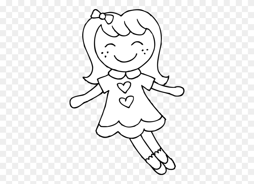 380x550 Cute Dolly Coloring Page - Dolly Clipart