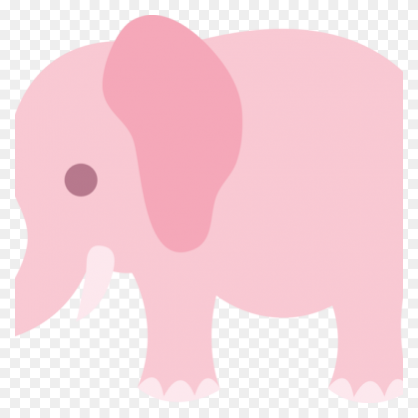 1024x1024 Cute Elephant Clipart Little Pink Clip Art Free Animations - Baby Elephant Clipart Black And White
