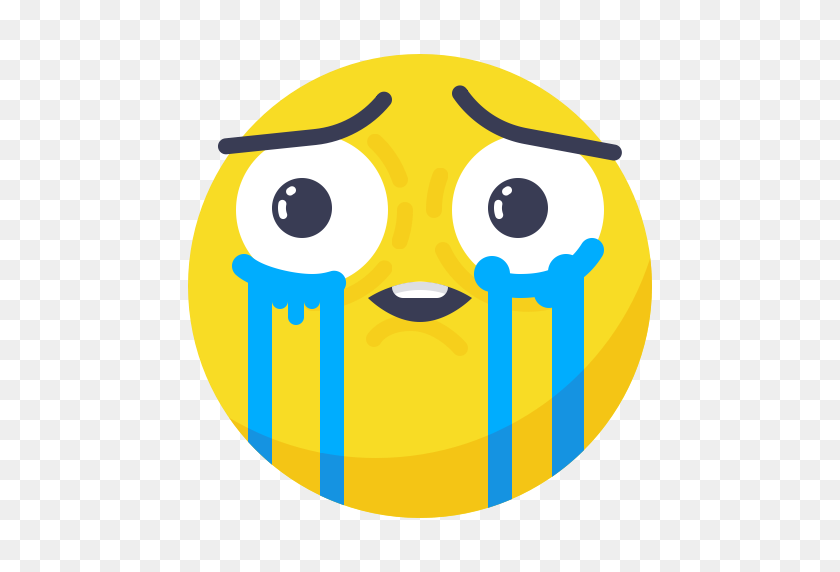 512x512 Cute, Emoticons, Emoji, Feelings, Smileys Icon - Crying Emoji PNG