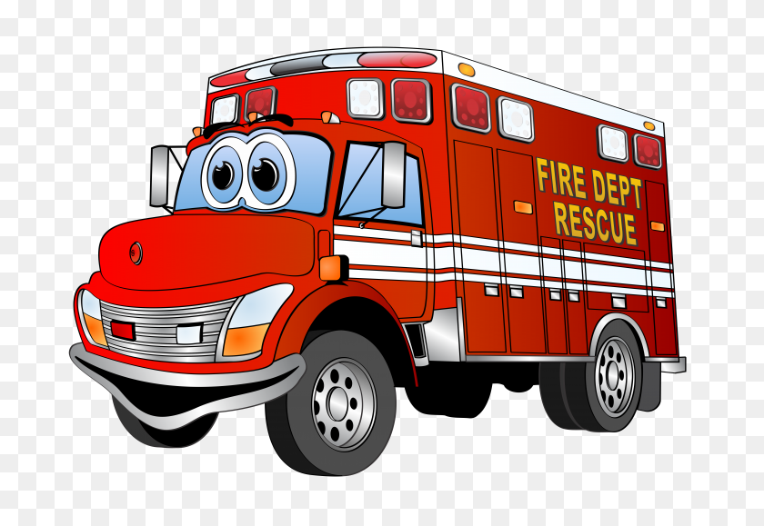 7628x5085 Симпатичная Пожарная Машина Клипарт - Картинки Пожарной