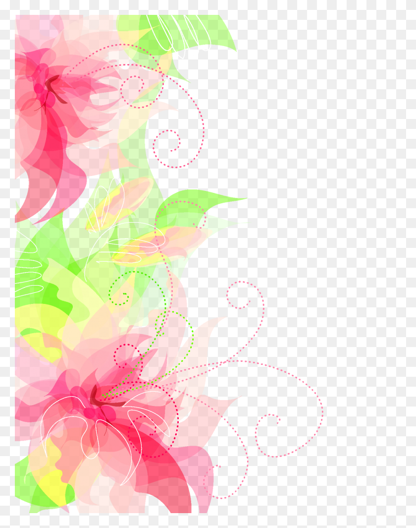1374x1772 Cute Floral Decoration Transparent Png Gallery - Flower Pattern PNG
