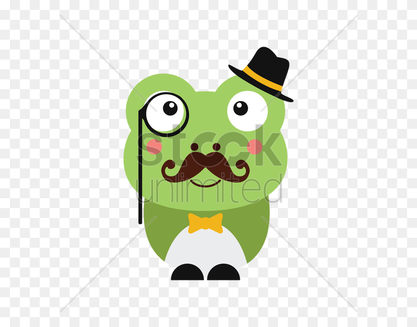 600x600 Cute Frog With Hat And Monocle Vector Image - Monocle Clipart