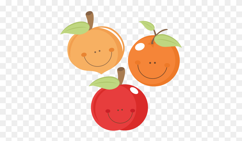 432x432 Cute Fruit Peach Apple Orange Scrapbook Cuts Cutting - Sliced Apple Clipart