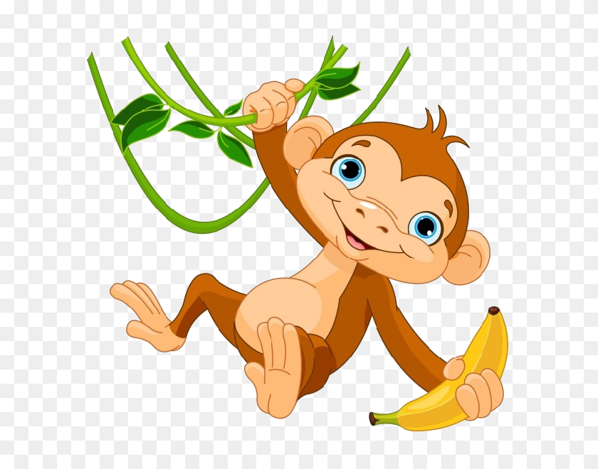 600x600 Cute Funny Cartoon Baby Monkey Clipart Images All Monkey Cartoon - Monkey Banana Clipart