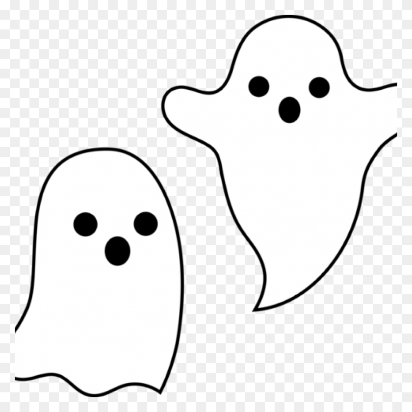 1024x1024 Cute Ghost Clipart Simple Spooky Halloween Ghosts Free Clipart - Name Tag Clipart