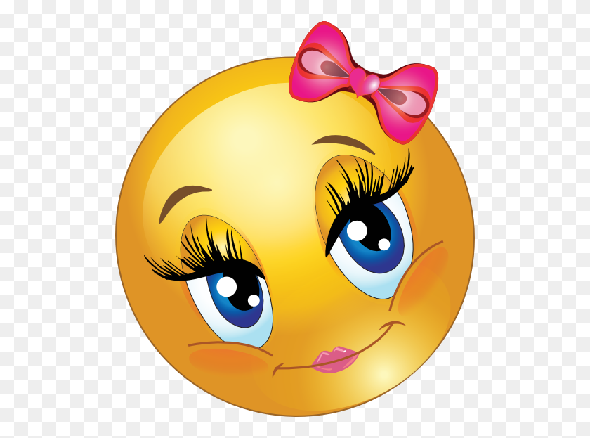 512x563 Cute Girl Smiley Faces Cute Lovely Girl Smiley Emoticon Clipart - Girl Emoji Clipart