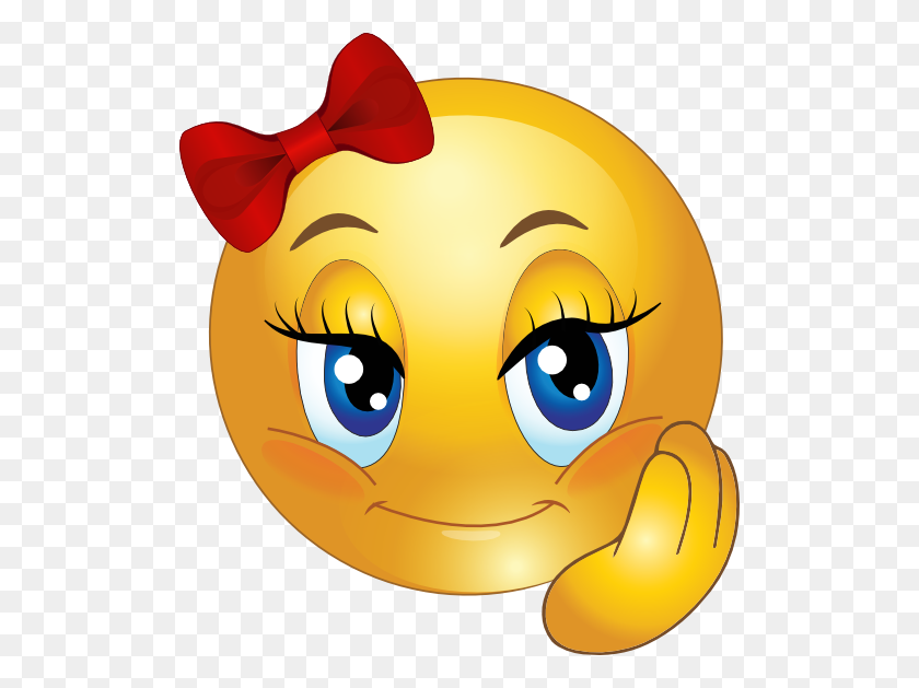 512x569 Cute Girl Smiley Faces Cute Pretty Girl Smiley Emoticon Clipart - Girl Emoji Clipart