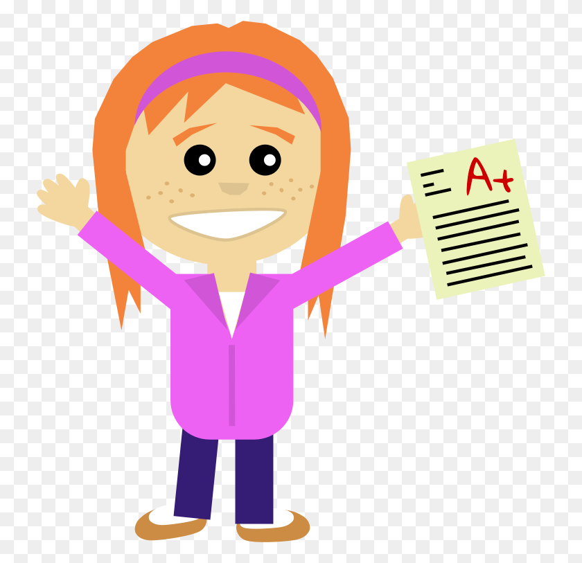 734x753 Cute Girl Student Clipart Kid - Principals Office Clipart