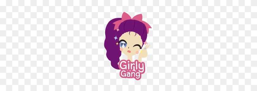 240x240 Cute Girly Gang Line Stickers Line Store - Girly PNG