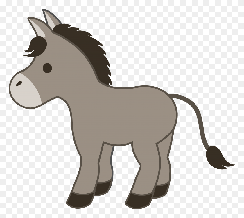 5360x4769 Cute Gray Donkey - Cute Horse Clipart