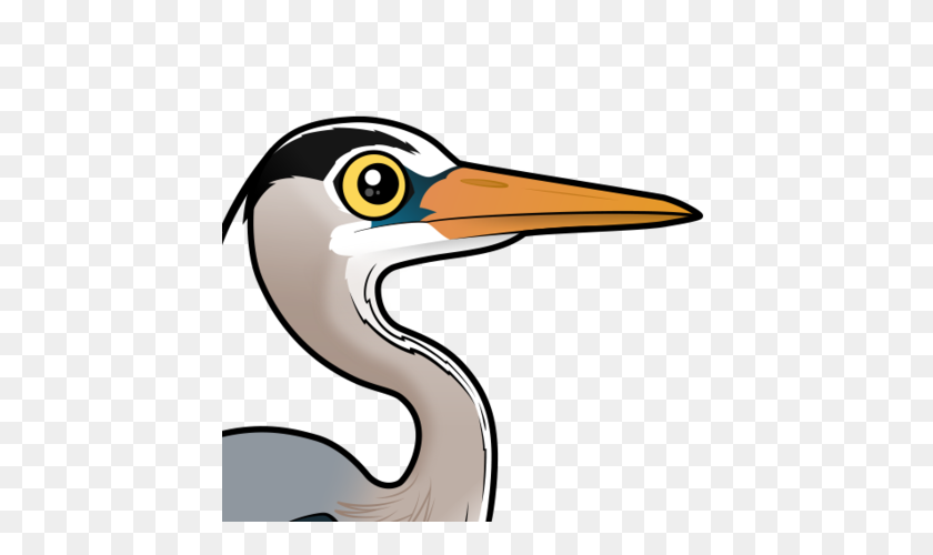 440x440 Cute Great Blue Heron - Blue Heron Clipart