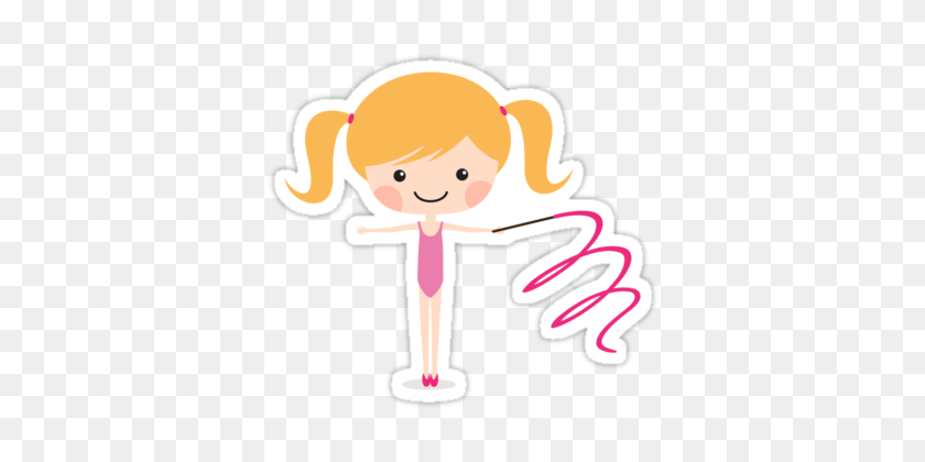 375x360 Cute Gymnast Girl - Boy Gymnastics Clipart