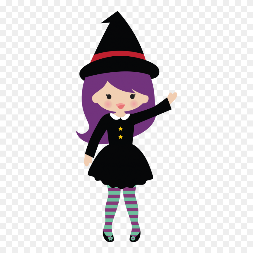 1600x1600 Милая Ведьма На Хэллоуин Клипарт - Девушка Смотрит В Зеркало Клипарт