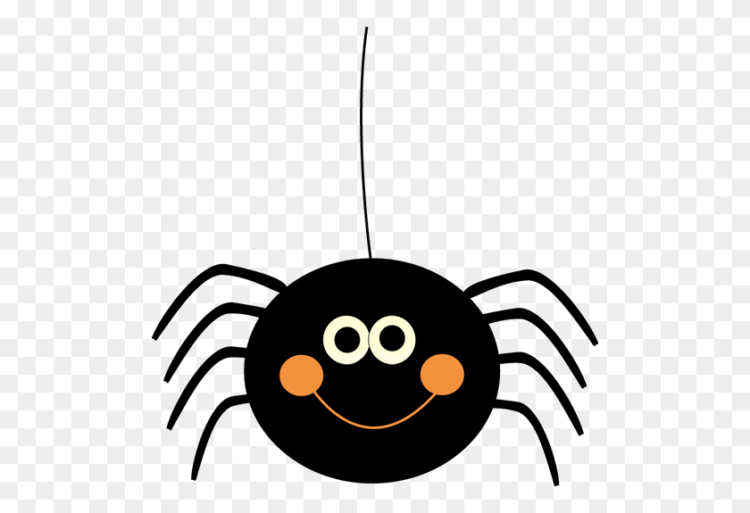 500x515 Cute Hanging Halloween Spider Clip Art - Self Care Clipart