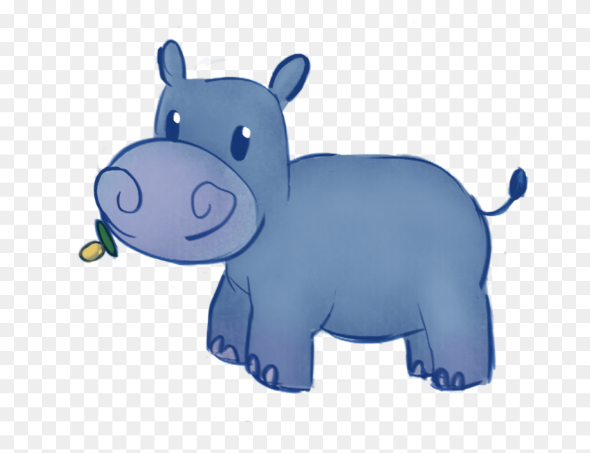 1024x768 Cute Hippo - Hippo PNG