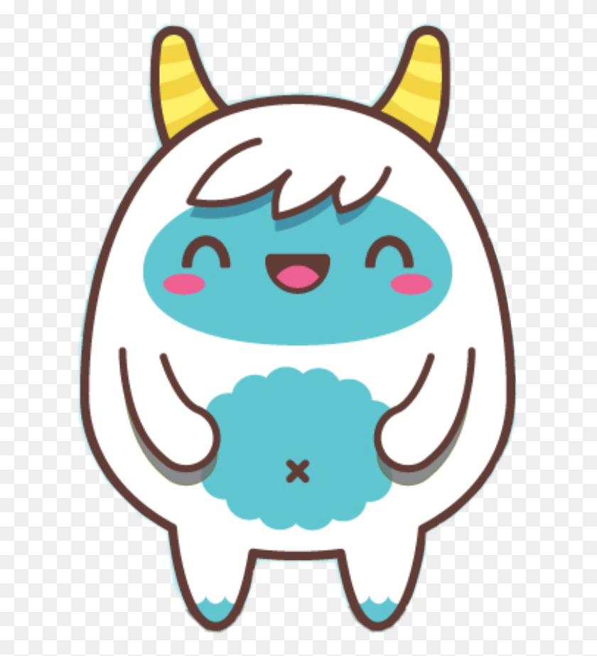 623x862 Cute Kawaii Yeti Snow Monster Snowmonster Blue White - Yeti PNG