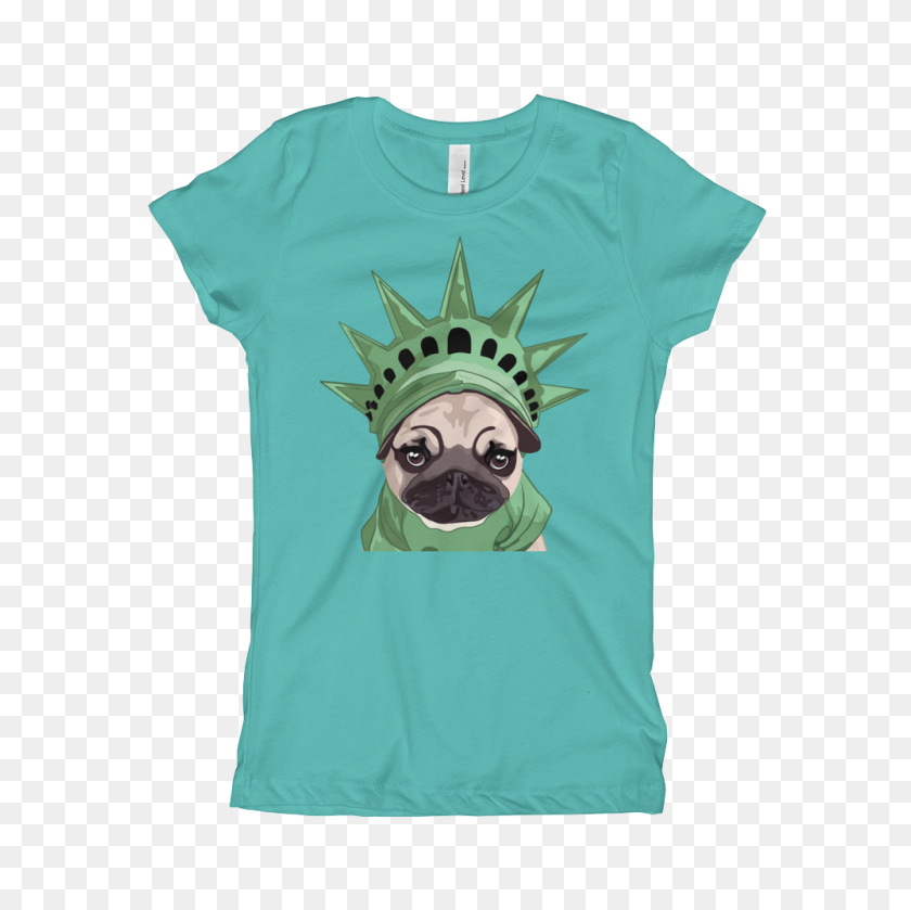 1000x1000 Cute Kids Pug Face Dog T Shirt Custom Lady Liberty Dog Shirt - Pug Face Png