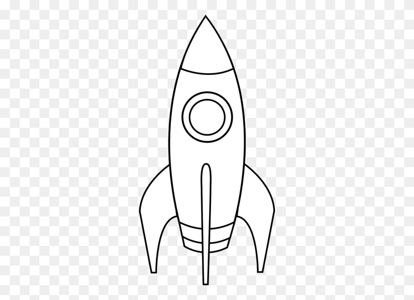 276x550 Cute Miniature Black And White Rocket Out Of This World Carnival - Rocket Ship Clipart Black And White