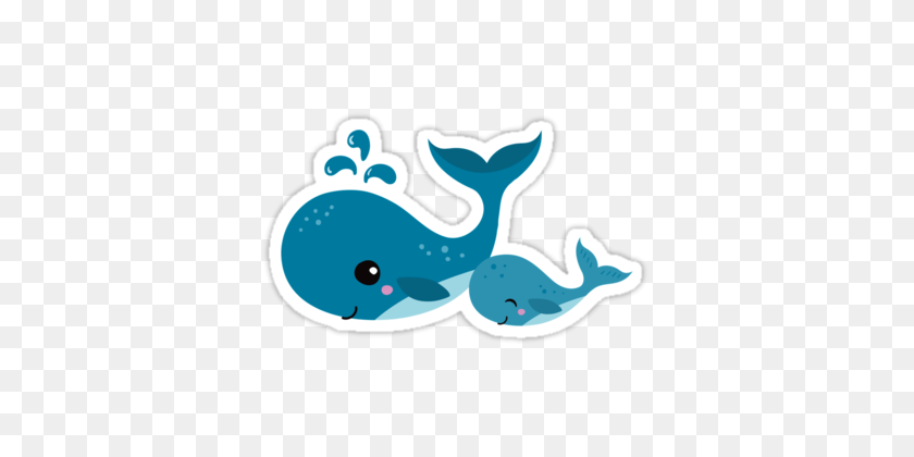 375x360 Cute Mommy And Baby Whale Sticker 'Sticker - Mermaid Bra Clipart