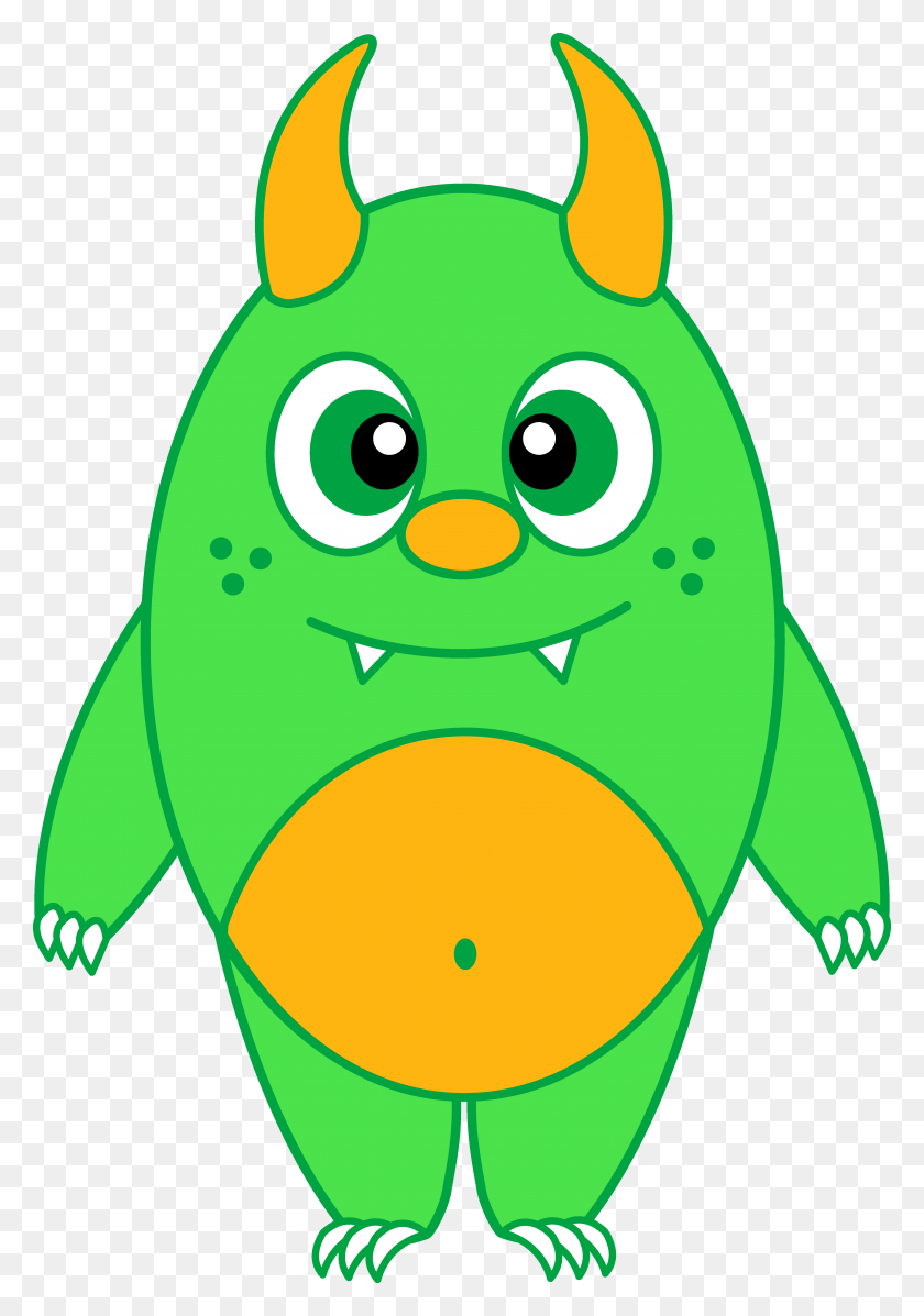 4611x6727 Cute Monster Clipart Group With Items - Scary Monster Clipart